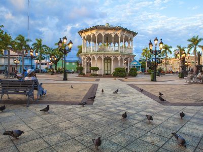 Gazebo in Central Park, Puerto Plata, Dominican Republic, West Indies, Caribbean, Central America
