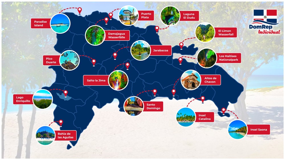 Karte Für Sehenswürdigkeiten In Der Dominikanischen Republik
